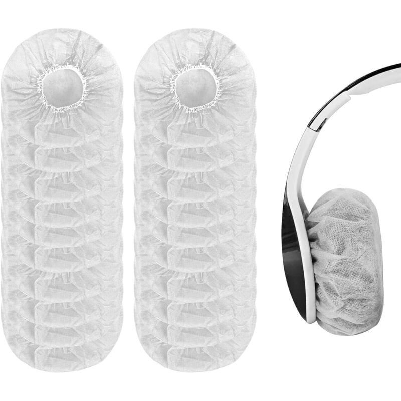 foto del prodotto 100 pezzi copriauricolari monouso igienici copriauricolari per cuffie per la maggior parte delle cuffie con cuscinetti auricolari da 10 12 cm