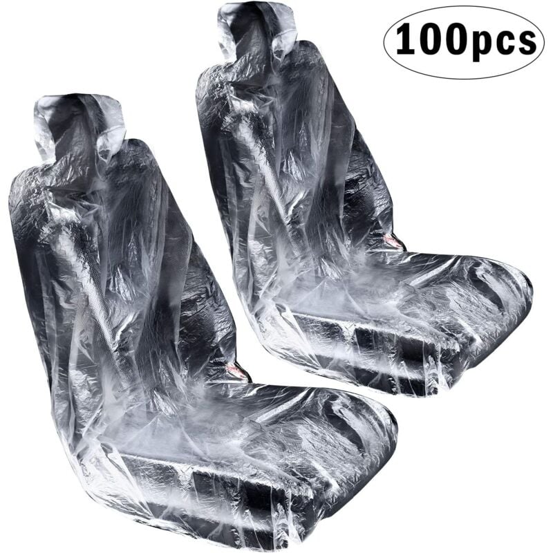 foto del prodotto 100 pezzi coprisedili per auto in plastica usa e getta