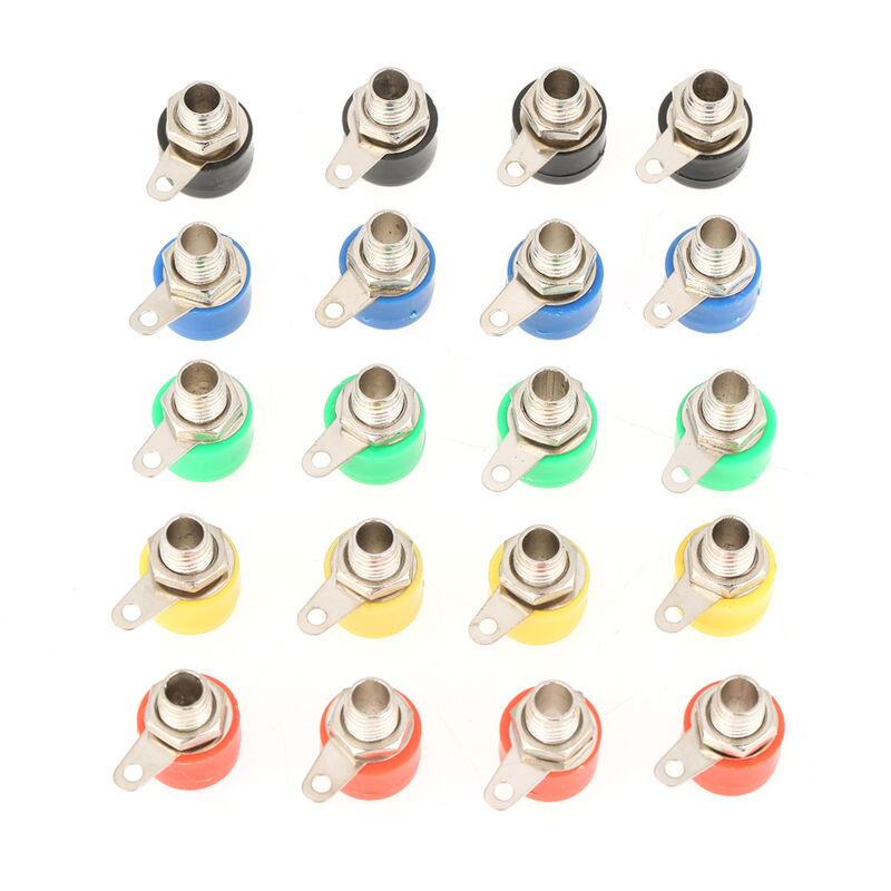 foto del prodotto 100 pezzi di colori misti 4mm altoparlante amplificatore terminale spina a banana jack presa connettori