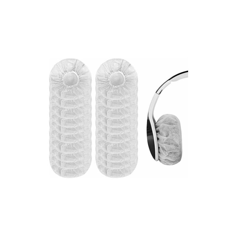 foto del prodotto 100 pezzi di copriauricolari monouso igienici per cuffie, per la maggior parte delle cuffie con cuscinetti auricolari da 8 10 cm bianco , superma