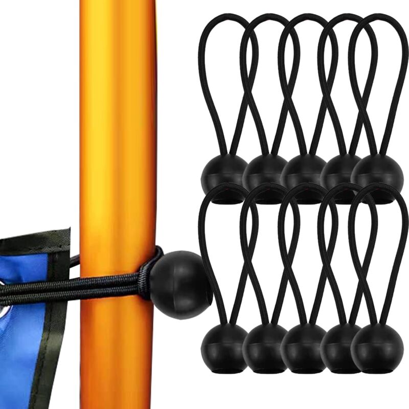 foto del prodotto 100 pezzi di corde elastiche con palline, corda elastica, corda elastica con palline, corda elastica in gomma con pallina elastica per teloni,