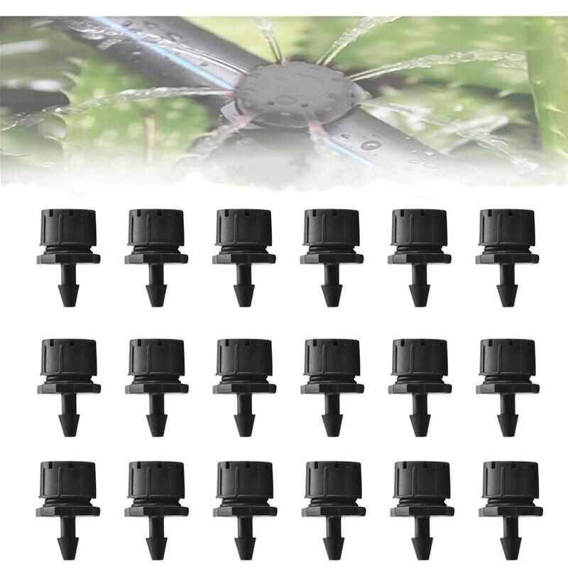 foto del prodotto 100 pezzi di gocciolatori per irrigazione a goccia, ugelli per irrigatori da giardino, irrigazione a goccia automatica fai da te regolabile a 360 