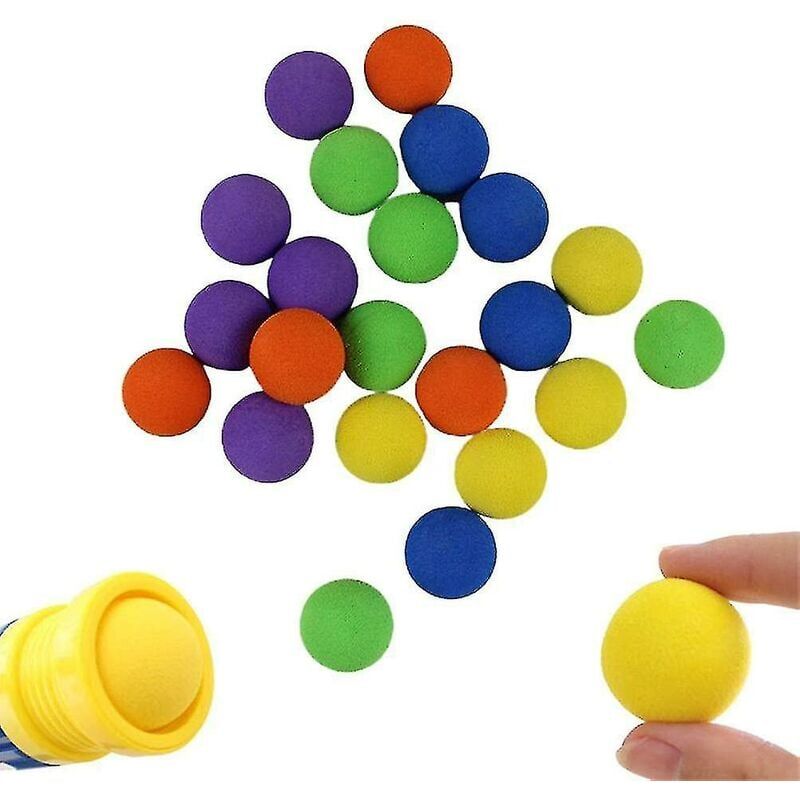 foto del prodotto 100 pezzi di palline di ricarica per pistola giocattolo ad aria compressa, palline di schiuma morbida, confezione di ricarica, pallina rotonda,