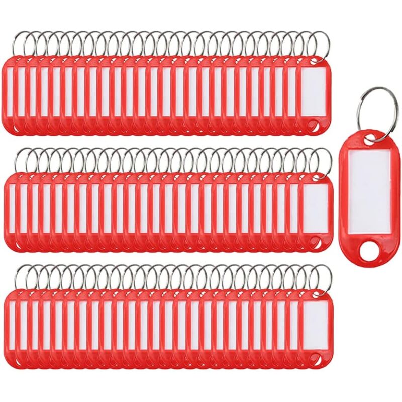 immagine 0 del prodotto 100 pezzi di portachiavi in plastica con anello diviso rosso sollbry
