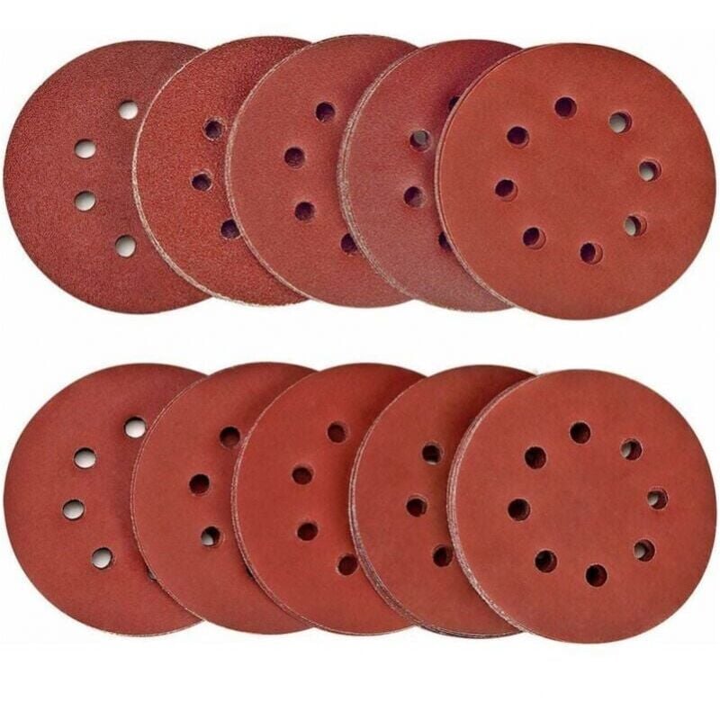 foto del prodotto 100 pezzi dischi abrasivi 40 80 120 180 320 400 600 800 1500 2000 grana dischi abrasivi dimensioni 125 mm ideali per levigatura lucidatura rimozione