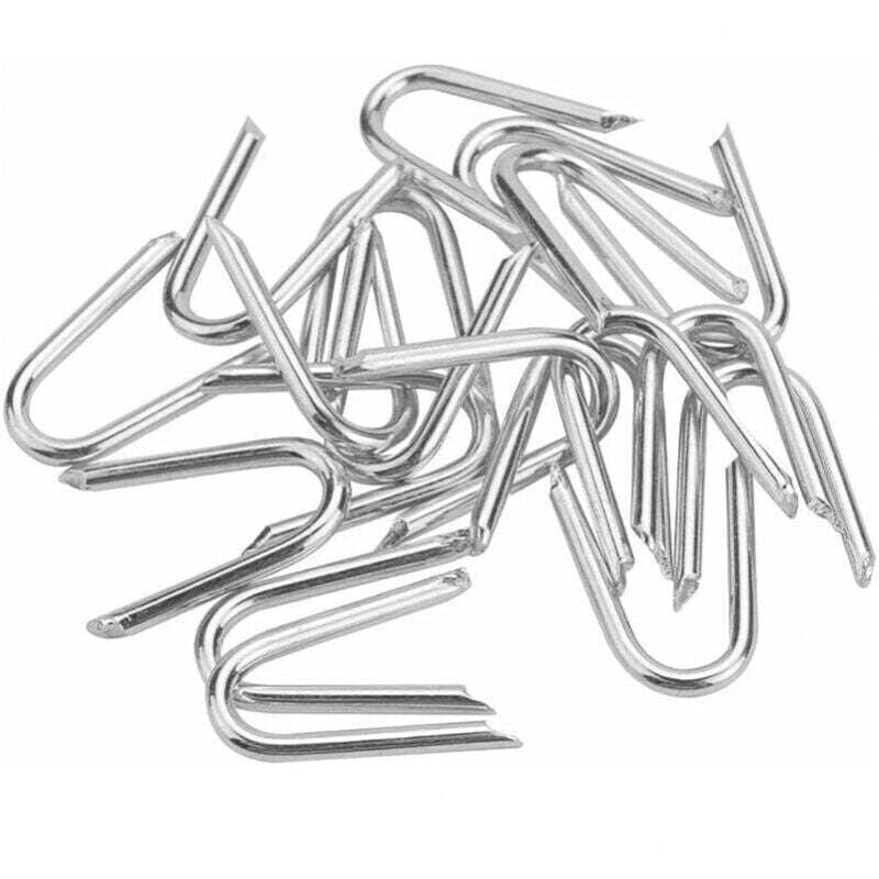 foto del prodotto 100 pezzi graffette per recinzione in acciaio zincato graffette per recinzione 3.5 cm chiodo per recinzione a forma di u graffette per recinzione