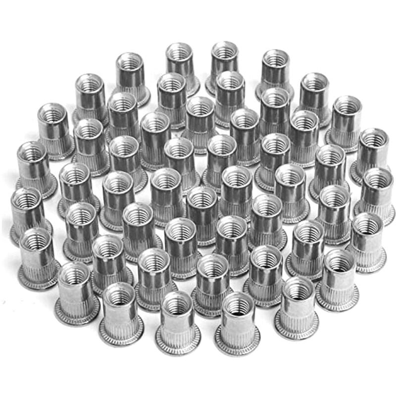 foto del prodotto 100 pezzi m4 m5 m6 m8 dadi rivettati, dadi rivettati in acciaio inossidabile per la decorazione di mobili