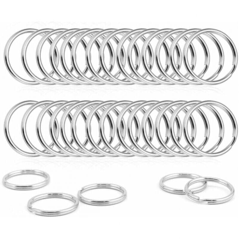 foto del prodotto 100 pezzi portachiavi, portachiavi piccolo portachiavi, portachiavi rotondo in nichel, portachiavi in lega di metallo per chiavi auto casa ciondoli