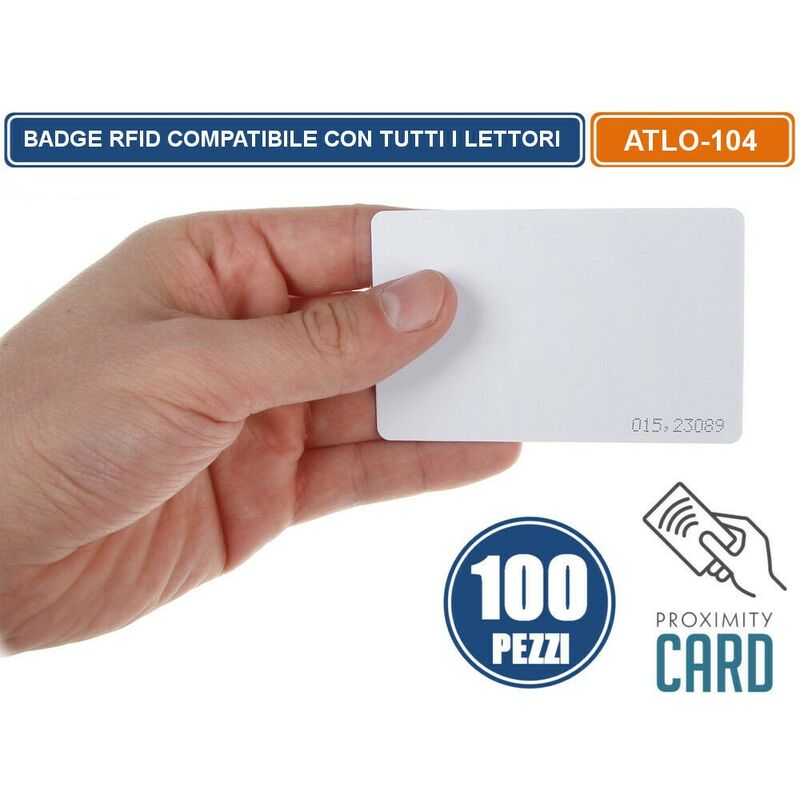 foto del prodotto 100 pezzi tag rfid badge apricancello inseritore chiave antifurto prossimita atlo 104