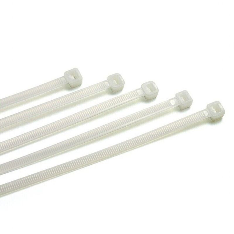 foto del prodotto 100 pz fascetta cablaggio in nylon bianca per cavi elettrici 4,80x360 mm