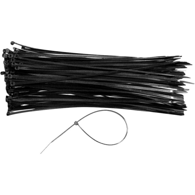 foto del prodotto 100 pz fascetta cablaggio in nylon nera per cavi elettrici 2,5x100 mm