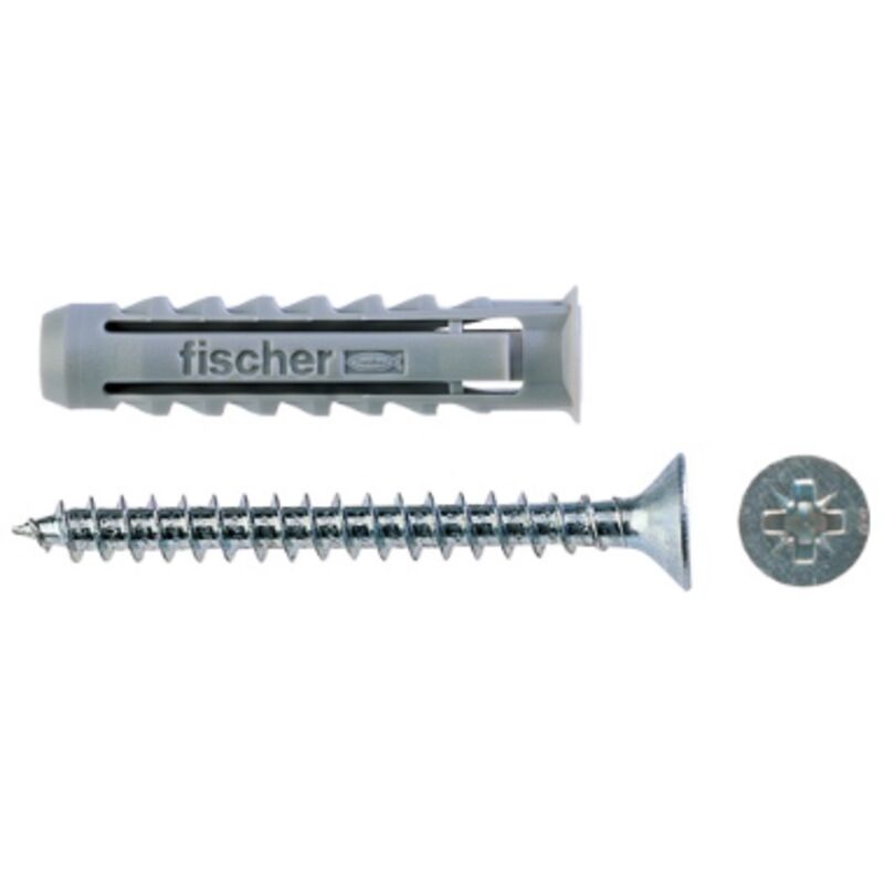 foto del prodotto 100 pz fischer tasselli con vite sx 6 s tassello nylon fissaggi leggeri