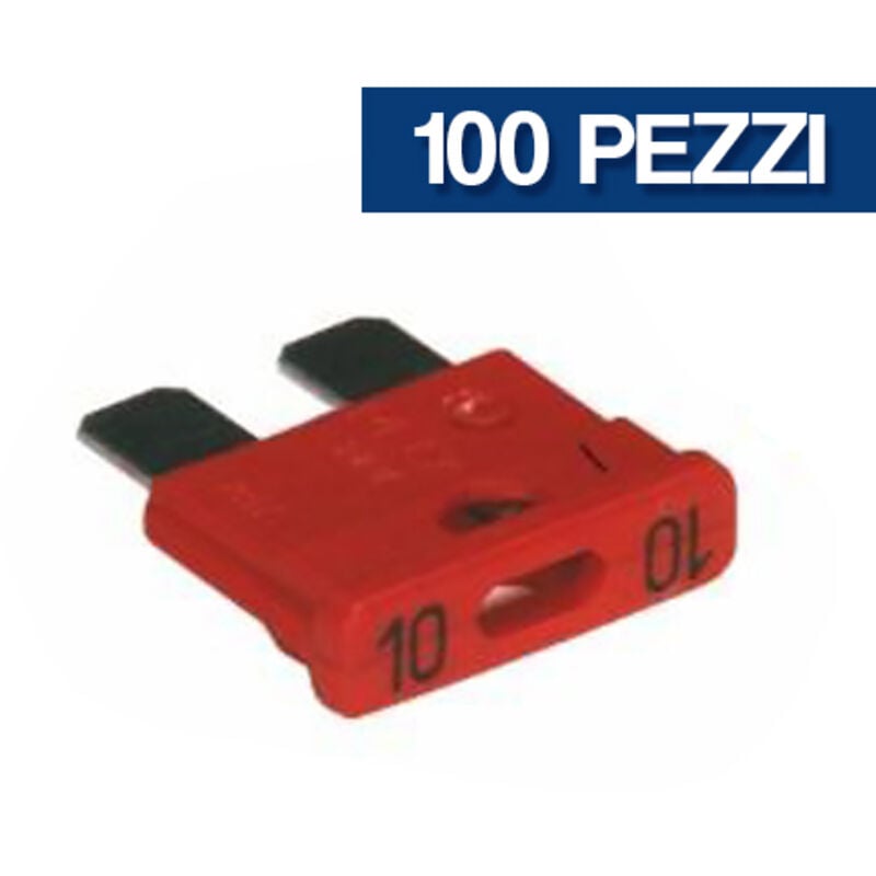 foto del prodotto 100 pz fusibile bilama 10 a rosso per auto moto camper camion 20252 1 