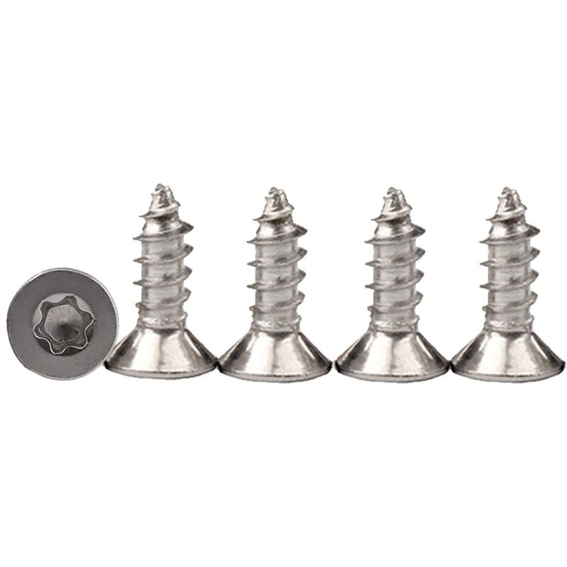 foto del prodotto 100 pz m3 x 10 viti per legno a testa svasata torx completamente filettate per truciolato a2 viti autofilettanti in acciaio inossidabile quincunx