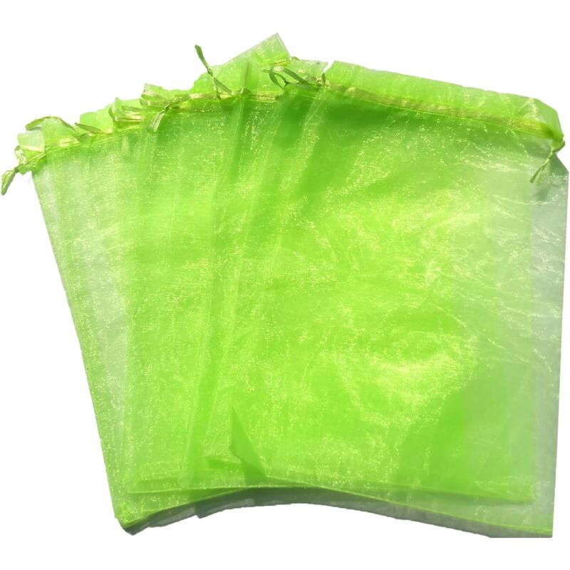 foto del prodotto 100 sacchetti protettivi per la frutta, sacchetti in organza traspiranti con coulisse per proteggere i grappoli di frutta da calabroni e uccelli, 15