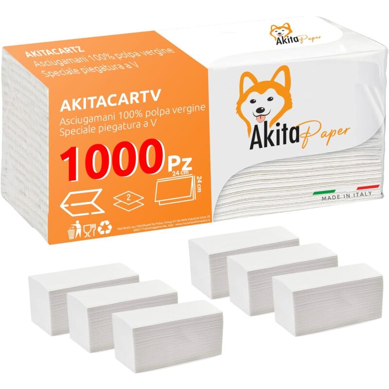 foto del prodotto 1000 asciugamani carta piegati c o v per dispenser a muro