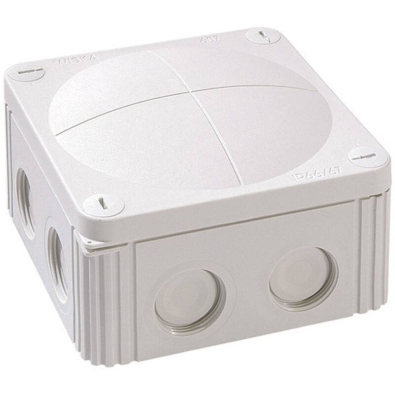 foto del prodotto 10060531 cassetta di derivazione l x l x a 110 x 110 x 66 mm grigio ral 7035 ip66 ip67 1 pz. wiska