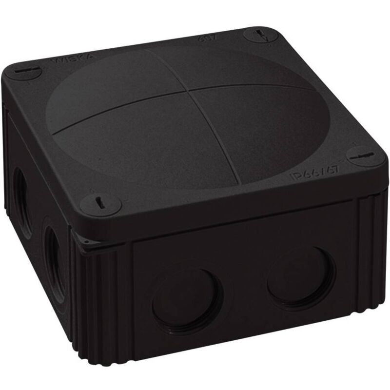 foto del prodotto 10060648 cassetta di derivazione (l x l x a) 110 x 110 x 66 mm nero ip66/ip67 1 pz. - wiska