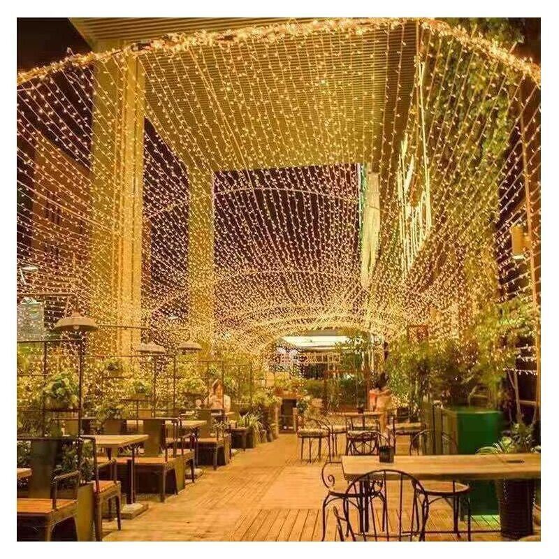 foto del prodotto 100m 1000 led string lights interni esterni luci di natale 8 modalit luci fatate impermeabili cavo trasparente per casa festa natale decorazione di