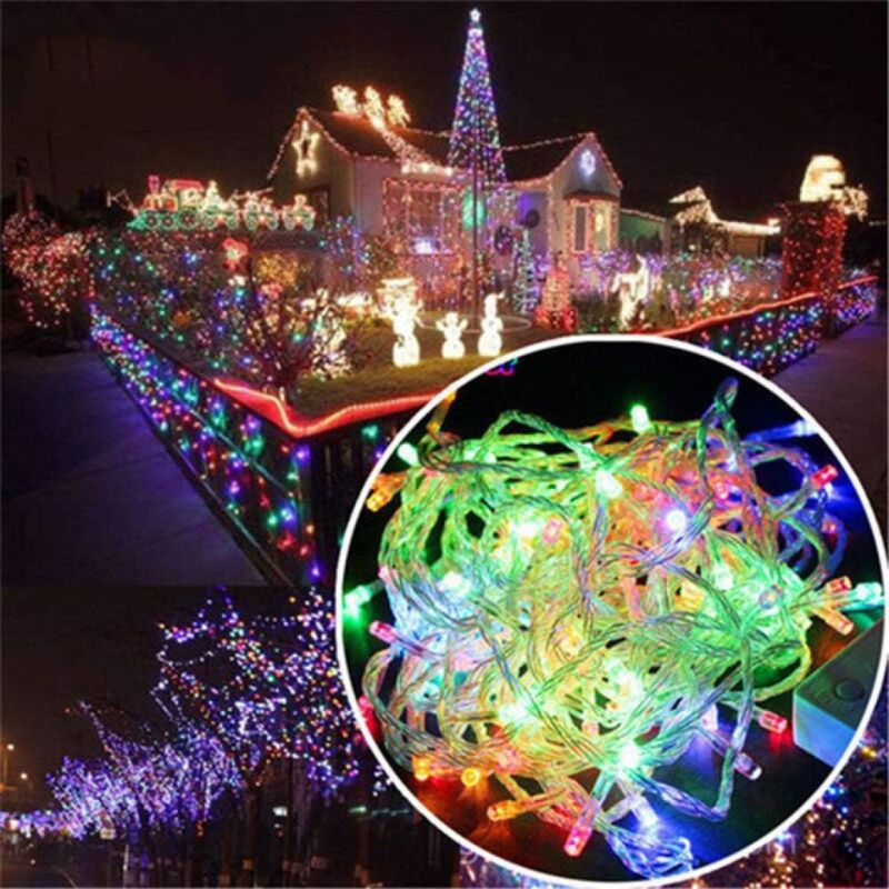 foto del prodotto 100m 600 luci a led per carnevale, matrimonio, esterno, interno, giardino, ghirlanda di luci a led per decorazione dell albero di natale, ghirlanda