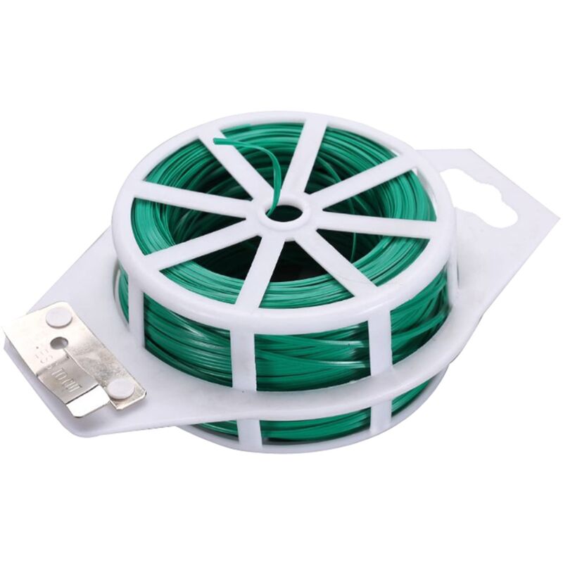 foto del prodotto 100m di fascette per piante da giardino, fascette per innesto in plastica per giardinaggio, fascette metalliche multiuso verde 
