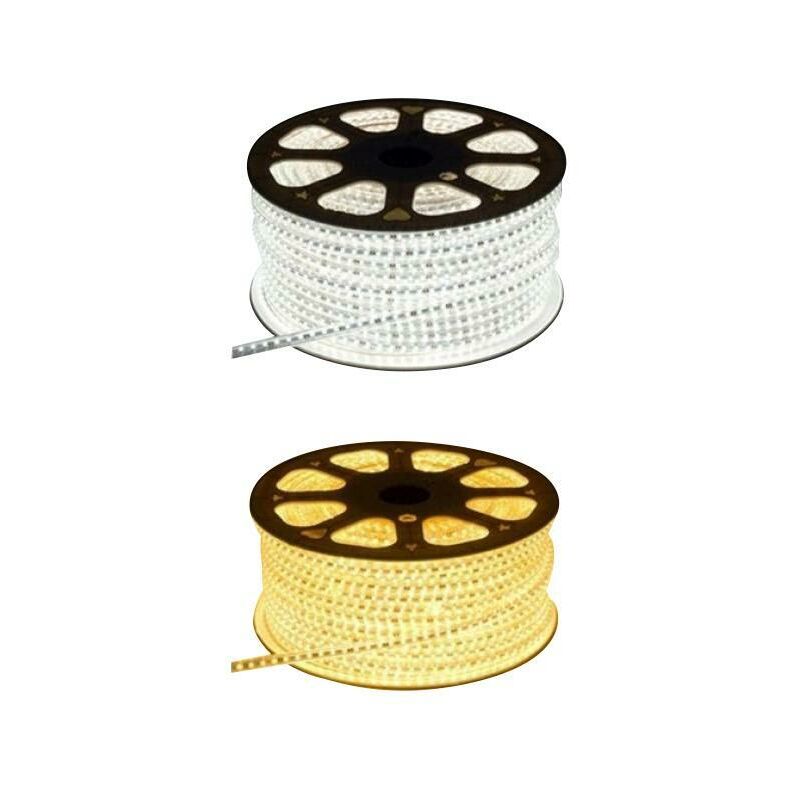 foto del prodotto 100metri striscia led 220v smd 5050 strip bobina 6000 leds luce neutra