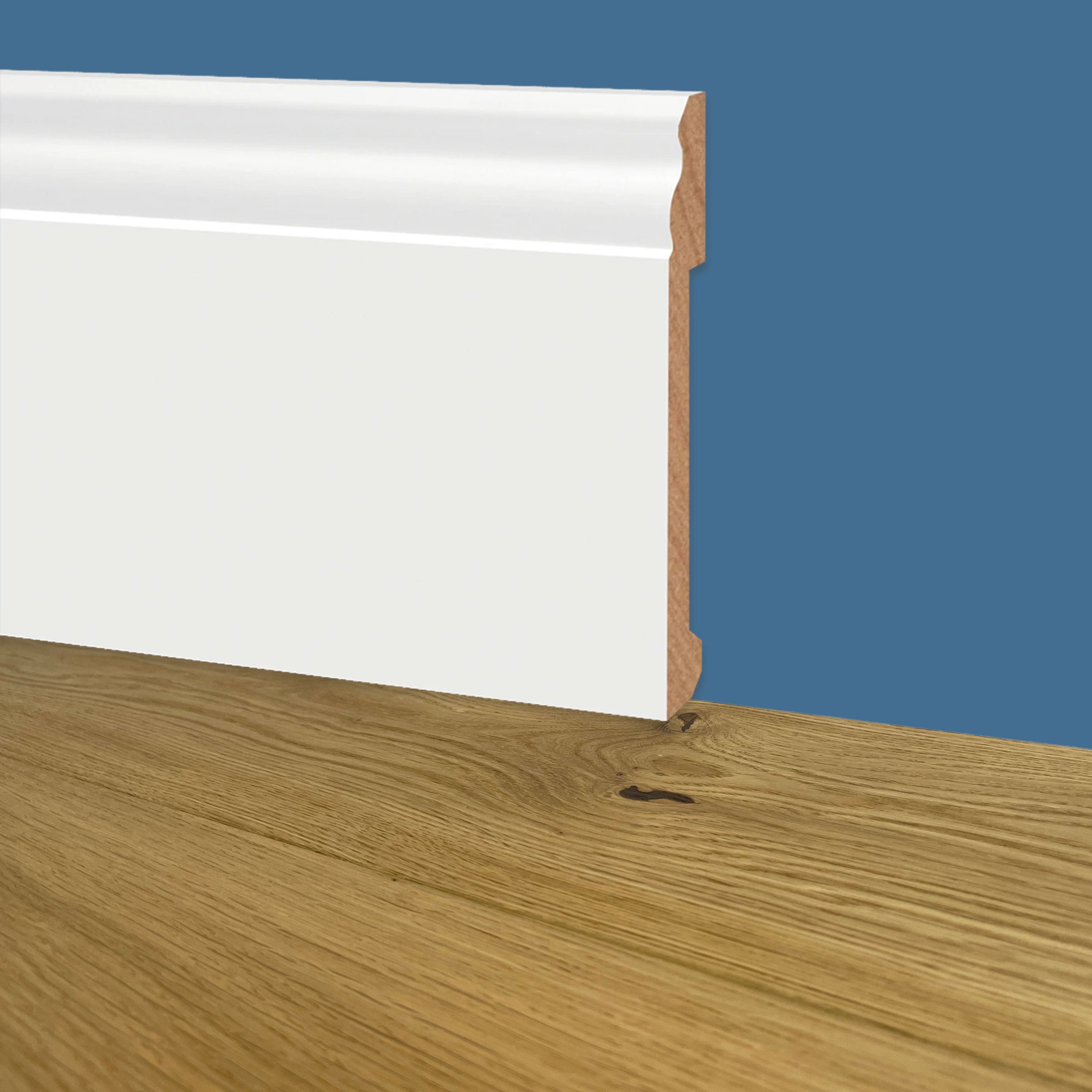 foto del prodotto 100ml di battiscopa ducale gigante in polimeri equalwood hi tec 200x14x2000mm bianco