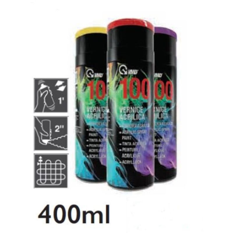 foto del prodotto 100to vernice acrilica spray trasparente opaco bomboletta 400 ml made in italy vmd