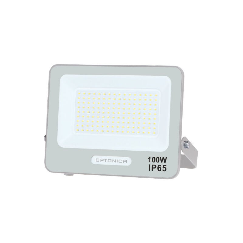 foto del prodotto 100w 9000lm ip65 smd led proiettore bianco naturale 4000k 242x212x33.5mm corpo bianco cavo 15cm