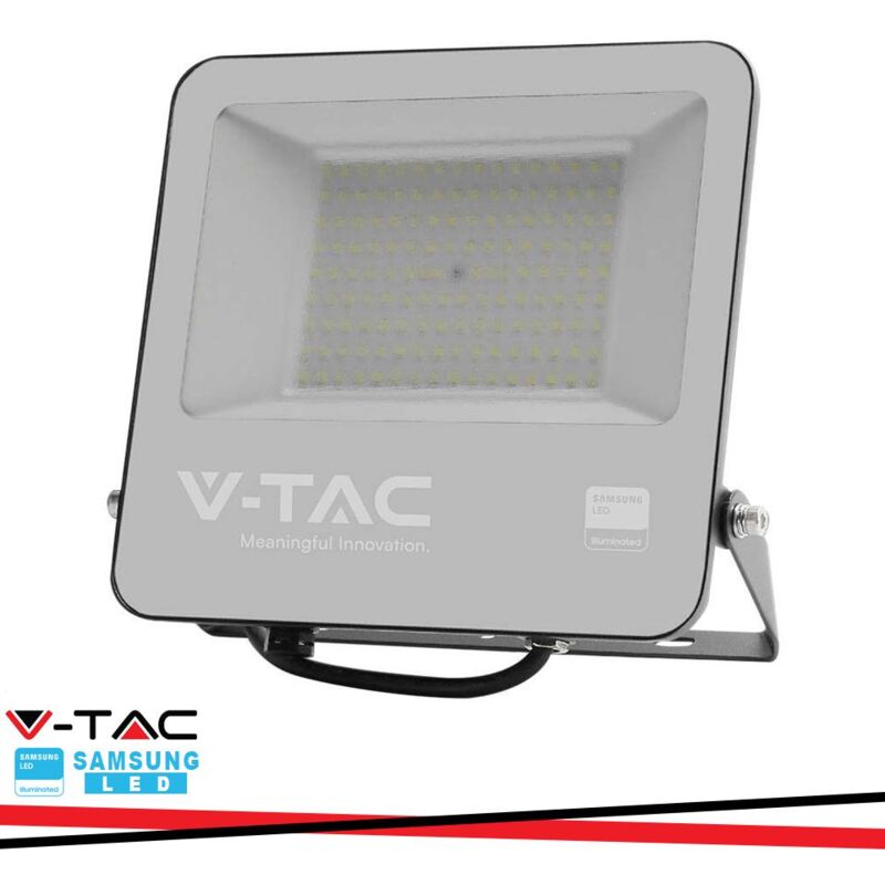 foto del prodotto 100w led proiettore samsung chip corpo nero super bright 4000k 135lm w luce naturale