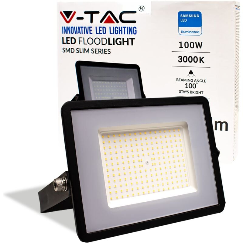 foto del prodotto 100w led proiettore smd samsung chip g2 corpo nero 4000k luce naturale