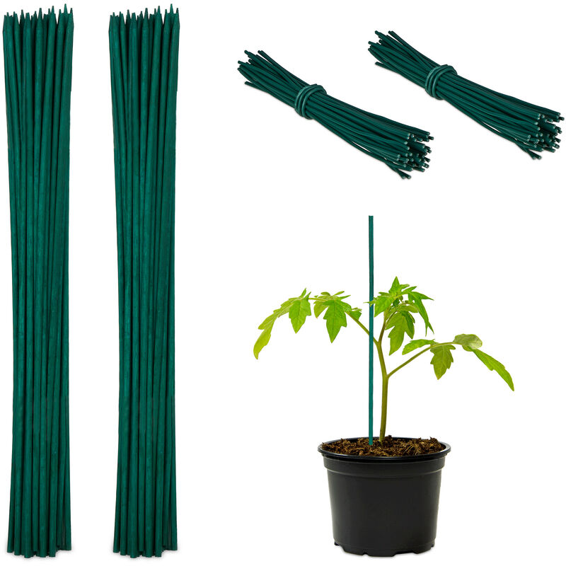 foto del prodotto 100x canne di bamb 30 cm, set da 100 bastoni 5 mm , paletto sostegno per piante rampicanti o decorazione, verdi