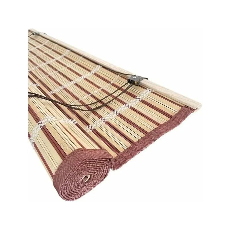 foto del prodotto 100x260hcm tapparella in midollino con corda e bordo in cotone tenda da sole
