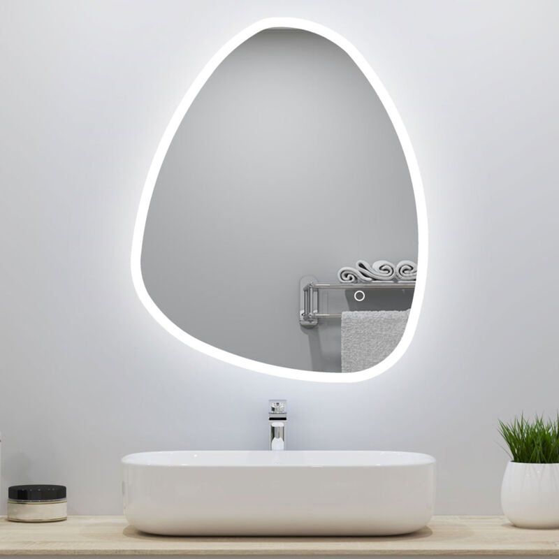 foto del prodotto 100x80cm specchio da bagno con led, antiappannamento, touch control, dimmerabile, 3 temperature di colore