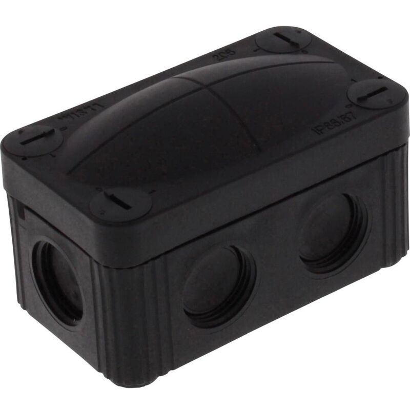 foto del prodotto 10109572 cassetta di derivazione l x l x a 85 x 49 x 51 mm nero ral 9005 ip66 ip67 1 pz. - wiska