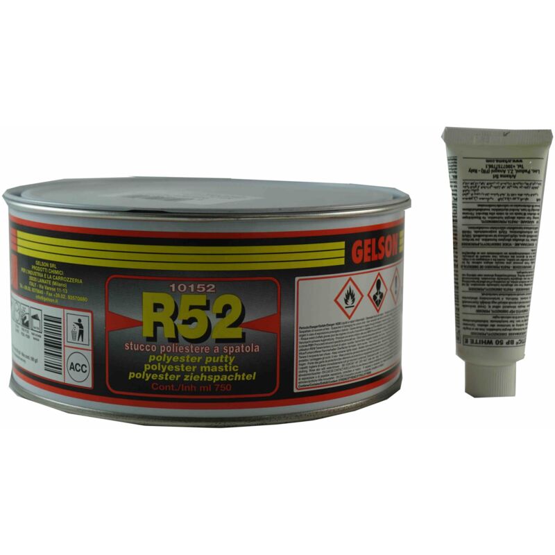 foto del prodotto 10152 stucco poliestere r52 light bianco 750 ml con induritore gelson