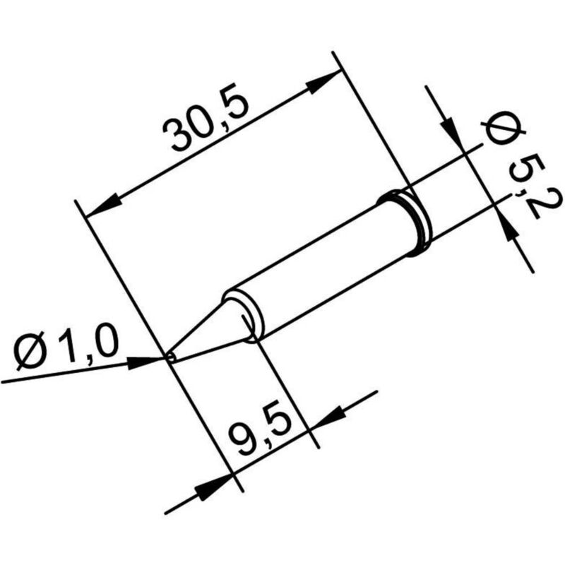 foto del prodotto 102 pd lf 10 punta di saldatura forma matita dur dimensione punta 1 mm contenuto 1 pz. ersa