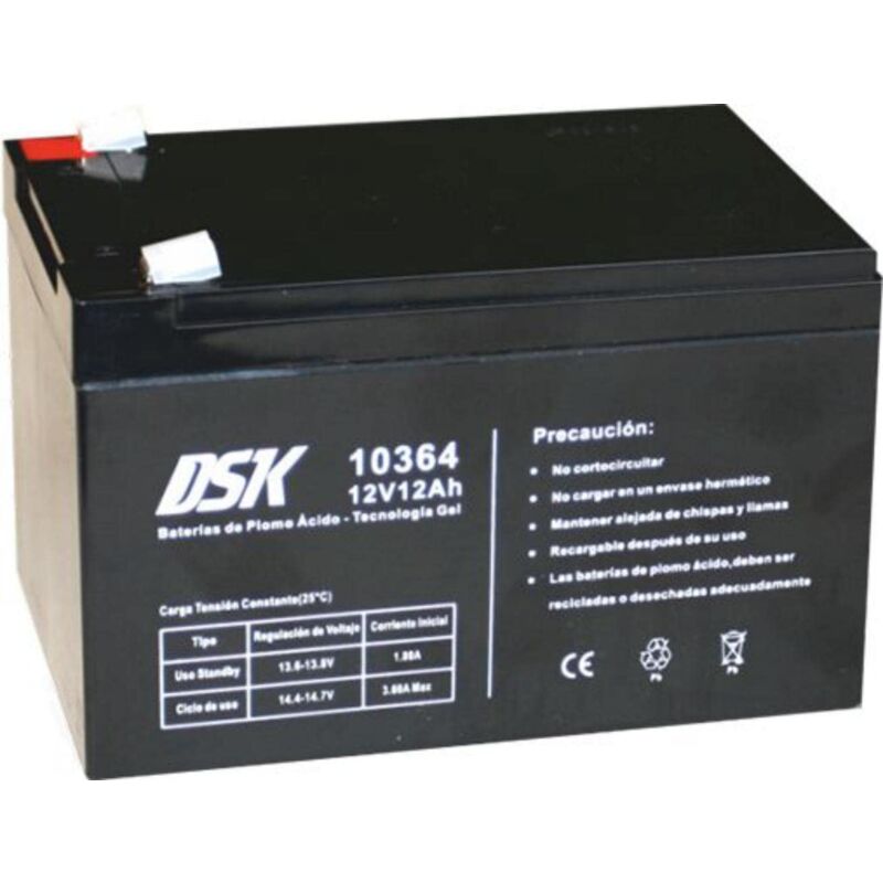 foto del prodotto 10364 batteria al piombo sigillata agm gel technology 12v 12ah. ideale per qualsiasi dispositivo di mobilit elettrica. supporta cicli di utilizzo