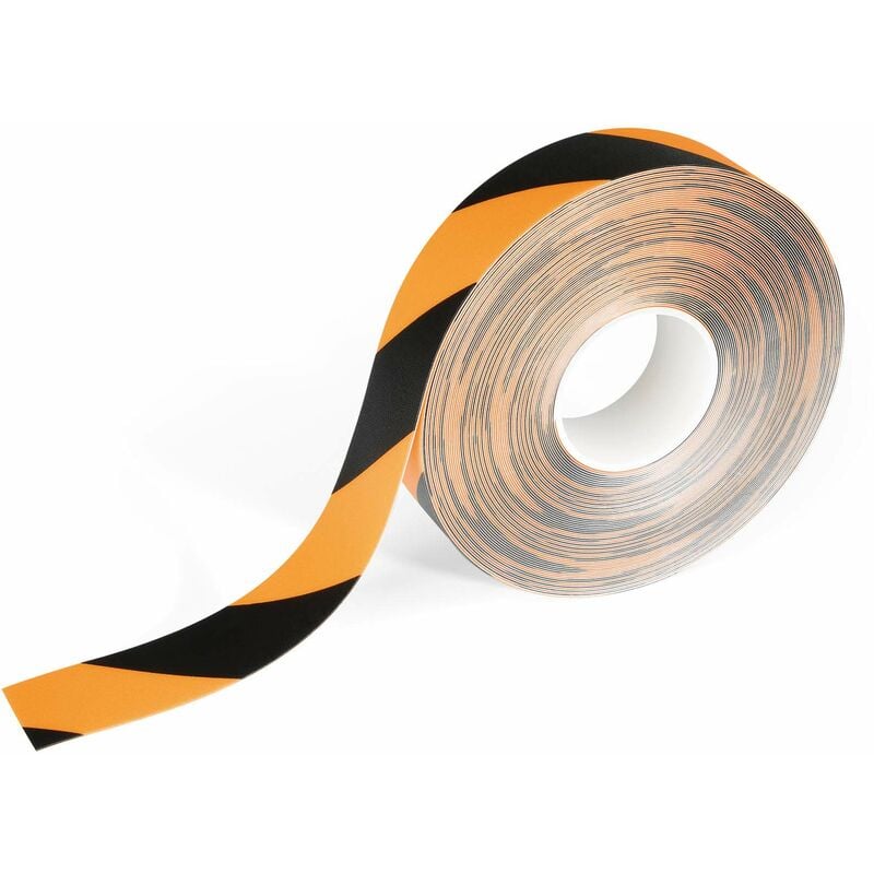 foto del prodotto 1043130 nastro da pavimento duraline, bicolore, adesivo rimovibile, 50 mmx0.5mmx15 m, giallo nero durable