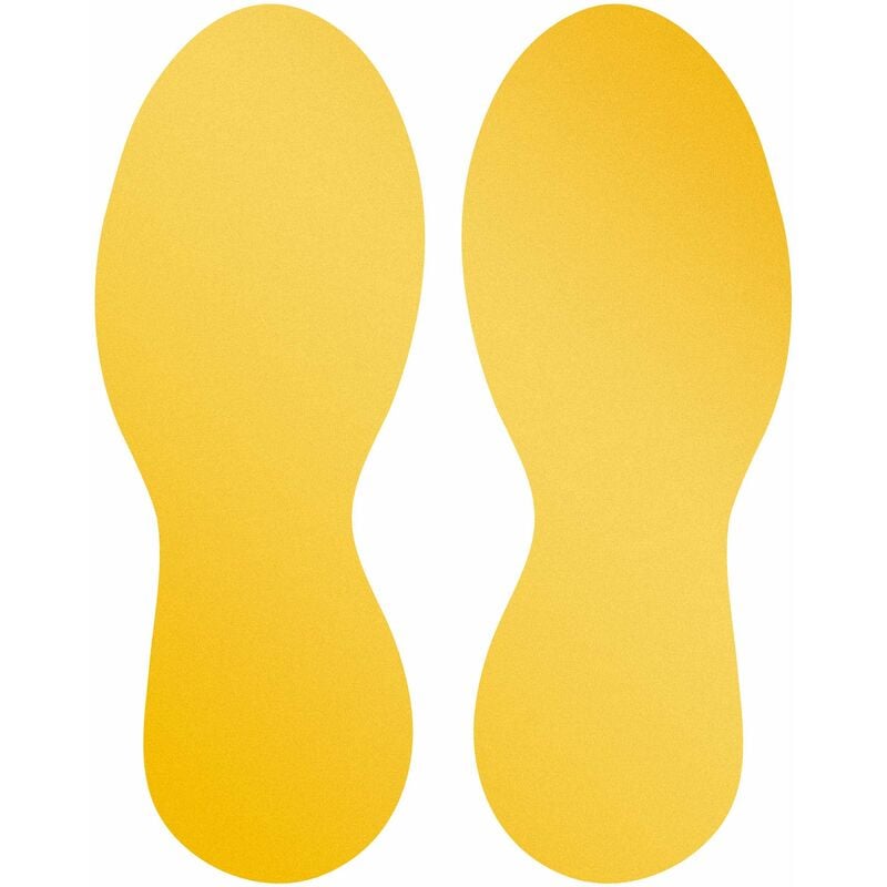 foto del prodotto 104704 simbolo da pavimento impronta, adesivo rimovibile, per aree interne, destra sinistra, giallo durable