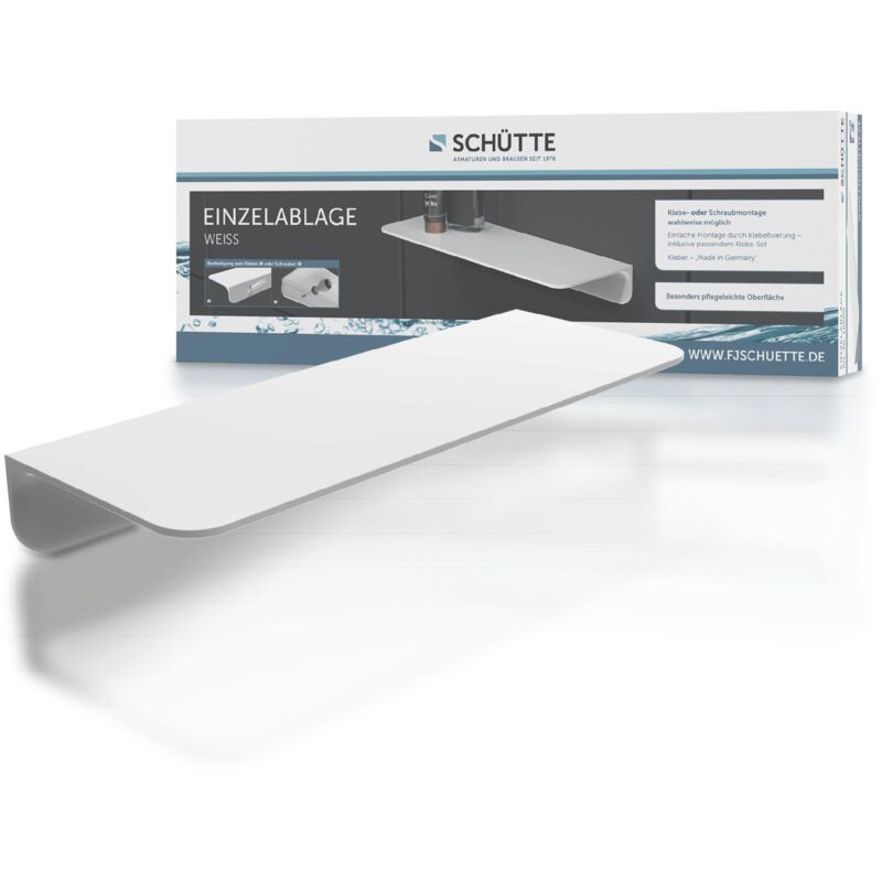 foto del prodotto 10500 mensola per doccia autoadesiva, senza foratura, colore bianco, da incollare, 350 x 50 x 125 mm sch tte