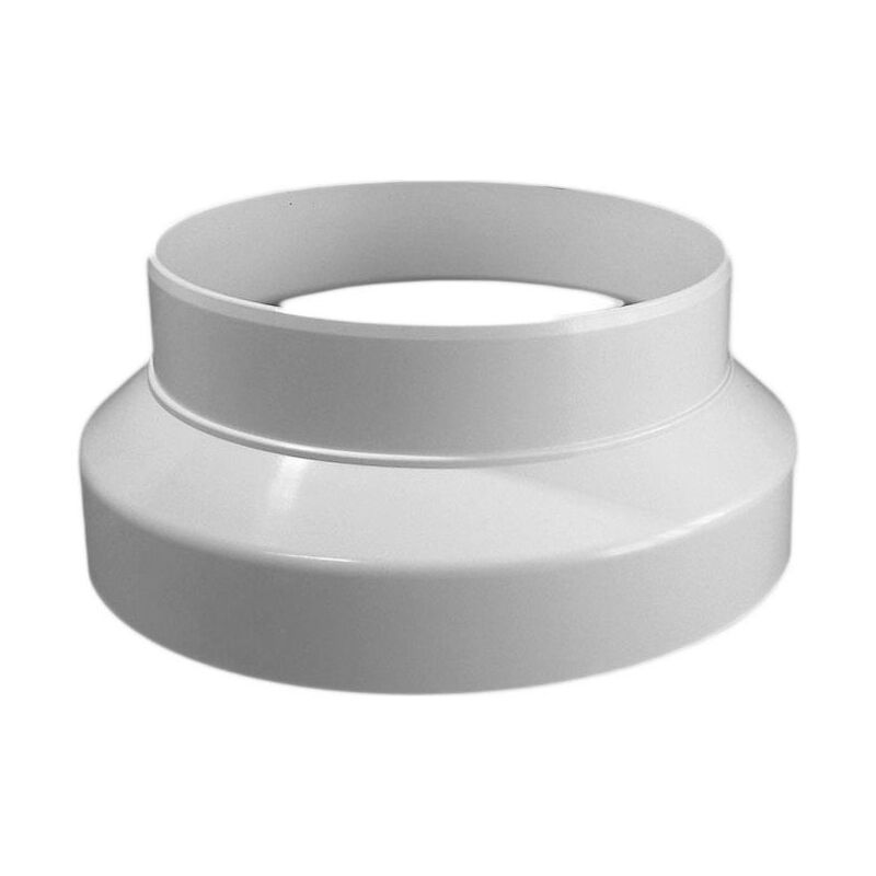 foto del prodotto 1052m raccordo riduzione circolare, 150 125 mm, altezza 90 mm, plastica bianca, compatibile con cappe aspiranti elica