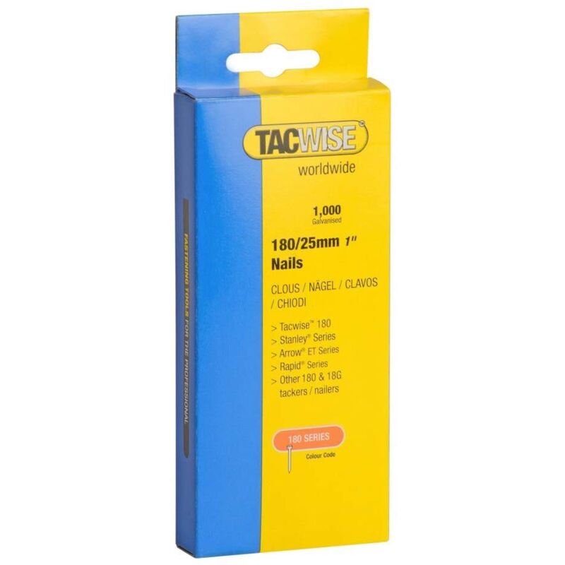 foto del prodotto 1066 chiodi brad 18g acciaio inossidabile tipo 180 25 mm, confezione da 1000 tacwise