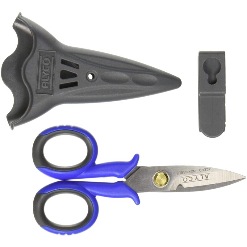 foto del prodotto 108215, forbici per elettricisti 145 mm coperchio in plastica abs antiurto, blu alyco