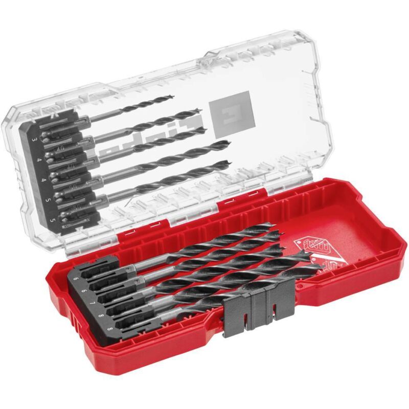 foto del prodotto 108733 kit punte a spirale da legno 10 parti 3 mm, 4 mm, 5 mm, 6 mm, 7 mm, 8 mm 1 kit einhell