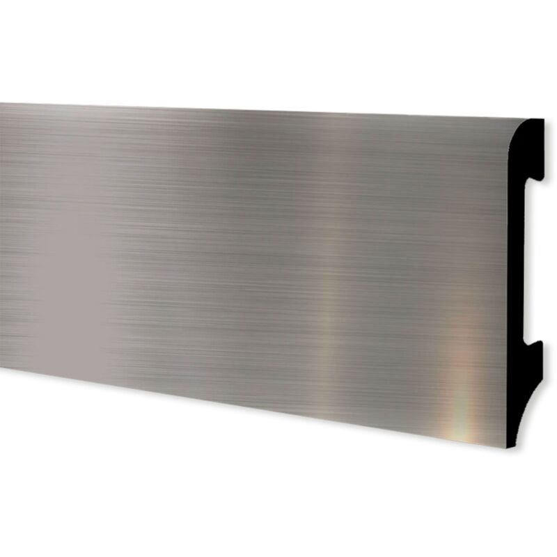 foto del prodotto 108ml di battiscopa bc spazzolato in polimeri equalwood hi tec 75x14mm nero, bianco, alluminio ecc. alluminio