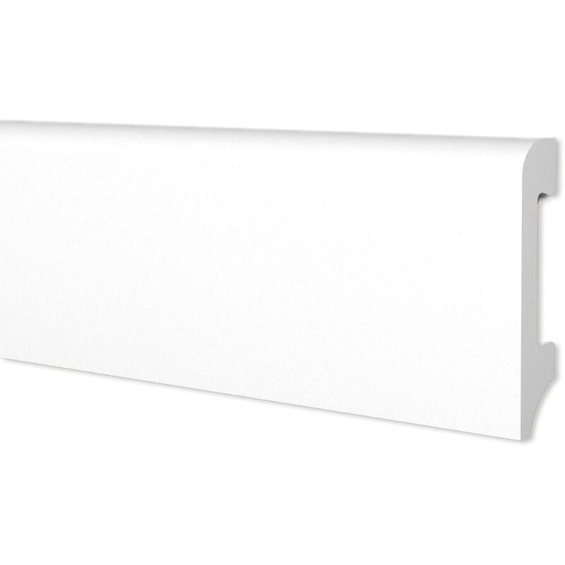 foto del prodotto 108ml di battiscopa bc spazzolato in polimeri equalwood hi tec 75x14mm nero, bianco, alluminio ecc. bianco