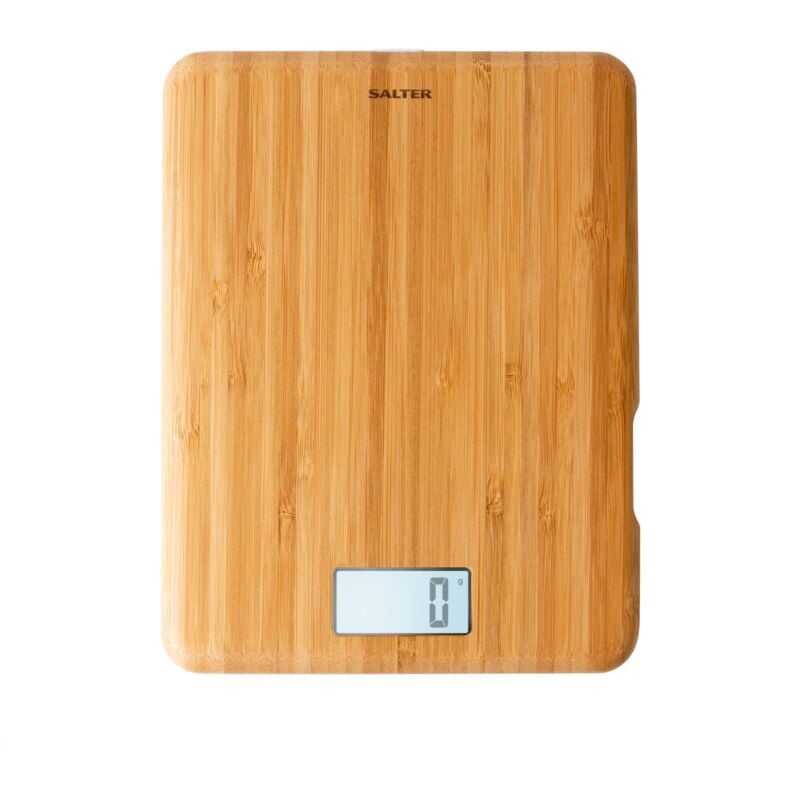 foto del prodotto 1094 wddr, bilancia da cucina digitale ricaricabile, eco bamboo, aggiungi e pesa, misura liquidi, carica usb salter