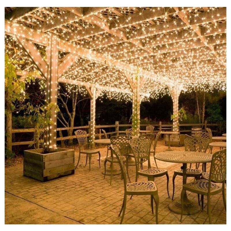 foto del prodotto 10m 100 luci a led per carnevale, matrimoni, esterni, interni, giardino bianco caldo 