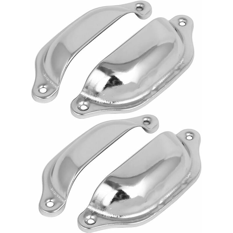 foto del prodotto 10pezzi maniglia a conchiglia vintage per mobili armadi cassetti porta cucina 9.8 cm x 3.3 cm con viti argento